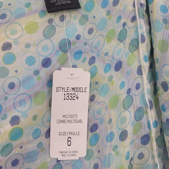 y2k Silk Bias Cut Multi Dot Midi Skirt Size 6 Coquette Fairycore Whimsical New - Picture 6 of 9